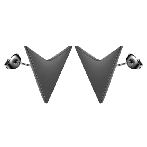 Ohrringe Ohrstecker Damen Schmuck Earrings Ohrringe Männer Frauen Geometrische Punk Minimalistische Ohrringe Geschenk Schwarz Verzinkt von Hmsanase