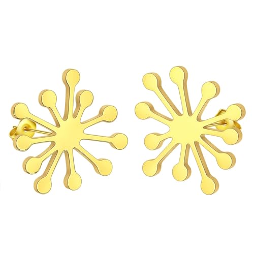 Ohrringe Ohrstecker Damen Schmuck Earrings Ohrstecker Für Damen, Die Löwenzahn-Blumen-Ohrringe Wünschen, Geschenk, Goldfarben von Hmsanase