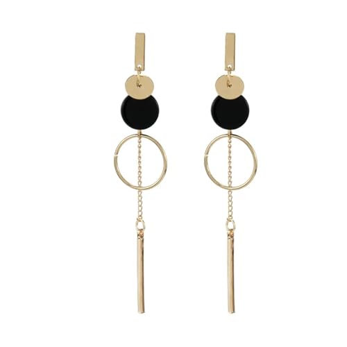 Ohrringe Ohrstecker Damen Schmuck Earrings Trendige Geometrische Damen-Ohrringe, Kreis, Lange Kette, Gerade Bar, Tropfen-Ohrringe, Modische Einfache Ohrringe, Pendients von Hmsanase