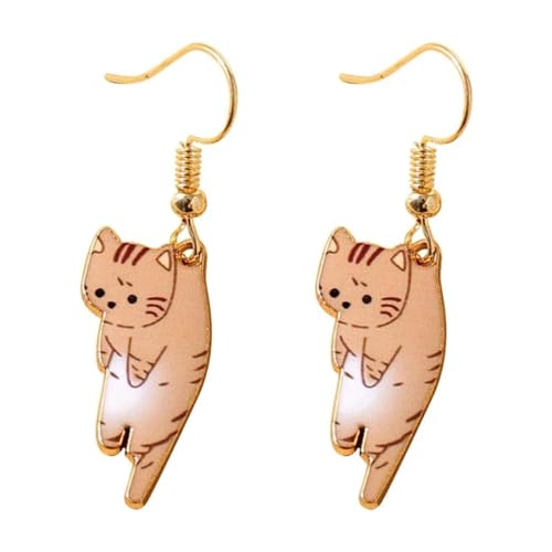 Ohrringe Ohrstecker Damen Schmuck Earrings Trendy Niedliche Kätzchen Ohrbügel Mädchen Blume Katze Ohrringe Süße Katze Ohrringe Pendientes Tier Ohrringe Geschenk 5C von Hmsanase