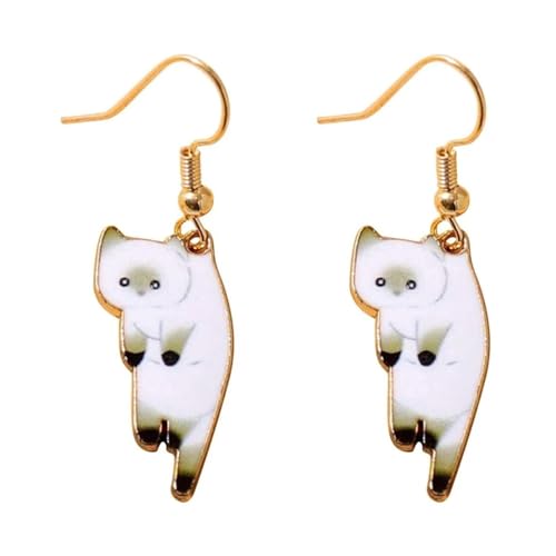 Ohrringe Ohrstecker Damen Schmuck Earrings Trendy Süße Kätzchen Ohrhaken Mädchen Blume Katze Ohrringe Süße Katze Ohrringe Pendientes Tier Ohrringe Geschenk 4C von Hmsanase