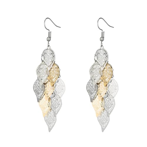 Ohrringe Ohrstecker Damen Schmuck Earrings Vintage Bunte Hohle Blatt Tropfen Baumeln Ohrringe Für Frauen Mädchen Mode Leichte Lange Boho Zarte Ohrringe Mehrfarbig4 von Hmsanase