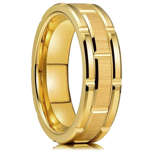 Ring Ringe Damen Bijouterie Herren 8Mm Rote Nut Abgeschrägte Ringe Für Männer Ring Männer Ehering 11 Stil6 von Hmsanase