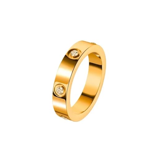 Ring Ringe Damen Bijouterie Herren Liebesring Für Damen Und Herren, Paar, Kristallringe, Ehering, Geschenk, 7 Gold von Hmsanase