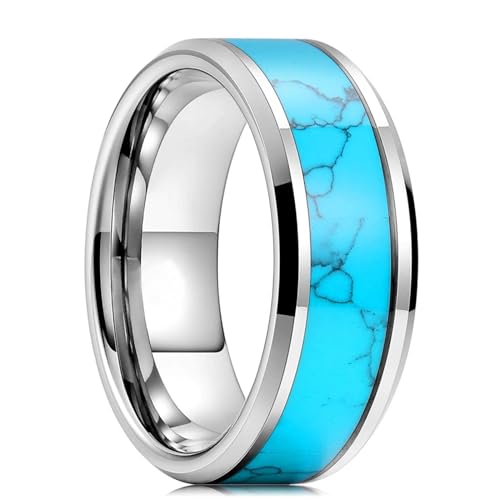 Ring Ringe Damen Bijouterie Herren Mode 8Mm Männer Ehering Blau Ring Für Männer Ehering 11 Style19 von Hmsanase