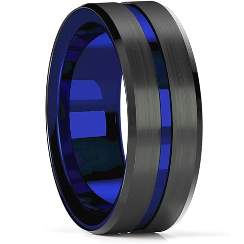 Ring Ringe Damen Bijouterie Herren Mode 8Mm Männer Ehering Blau Ring Für Männer Ehering 11 Style3 von Hmsanase