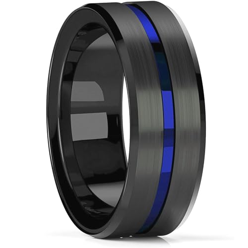 Ring Ringe Damen Bijouterie Herren Mode 8Mm Männer Ehering Blau Ring Für Männer Ehering 7 Style23 von Hmsanase