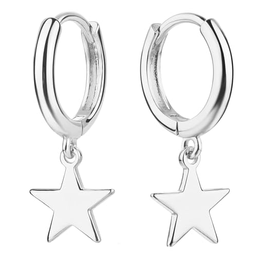 Hmzidz Damen Stern Ohrringe Hängend,Creolen Silber Klein,Ohrhänger 925 Sterling Silber,Tropfen Hängend Ohrringe,Statement Ohrringe,Piercing Ohrringe,Schöne Modeschmuck Ohrringe für Mädchen von Hmzidz