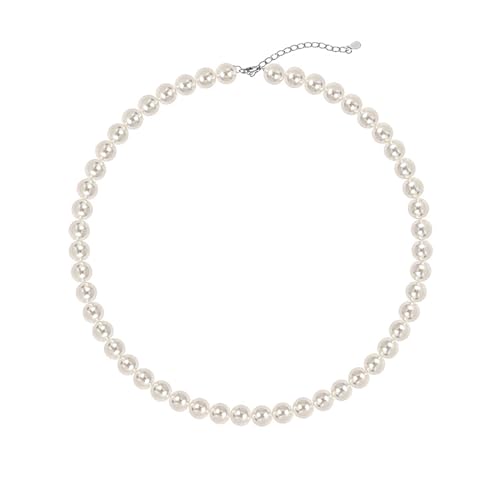 Hmzidz Perlenkette Damen,Halskette mit Perlen,925 Silber Kette mit Perlen Anhänger,Perlenkette Choker Modeschmuck,Kette Perle Halskette Damen Geschenke für Frauen Muttertag von Hmzidz