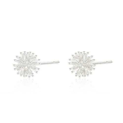 Hmzidz Schöne Löwenzahn Ohrringe für Damen - Silber 925 Ohrstecker, Kleine Kugel und Pusteblumen Design, Hypoallergener Modeschmuck für Freundin von Hmzidz