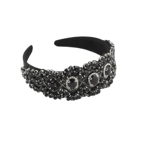 Breites Haarband für Damen, Kristall-Haarbänder, Vintage-Stil, Hochzeits-Stirnbänder, 4 Stück von Hndudnff