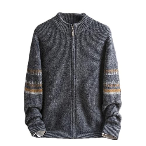 Cardigan En Cachemire Pour Homme Cardigan À Fermeture Éclair Intégrale Manteau En Tricot Décontracté À Col En V Medium Gray S von Hndudnff