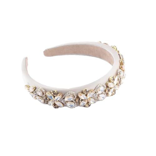 Damen-Haarbänder mit Kristallen, gepolstert, für Hochzeit, Party, Haarband, 4 Stück von Hndudnff