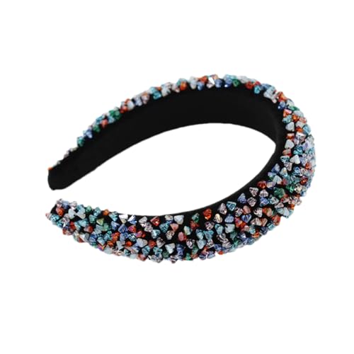 Damen-Haarbänder mit Strasssteinen, gepolstert, Kristallperlen, 2 Stück von Hndudnff
