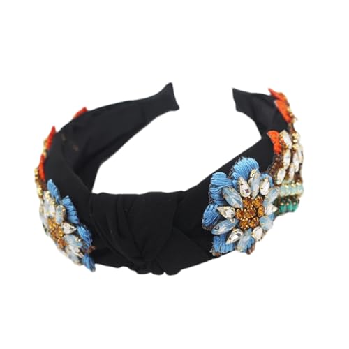 Damen-Haarband mit Strass, geometrisches Blumenmuster, formelle Party, Vintage-Stil, 3 von Hndudnff