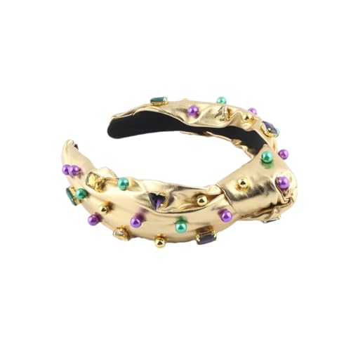 Damen-Haarband mit Strasssteinen, Vintage-Stil, mit Perlen, lässig, 3 Stück von Hndudnff