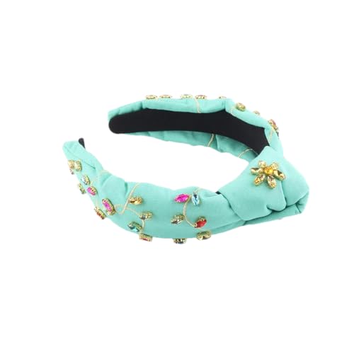 Damen-Haarband mit eingelegter Skala, Strass, Kristall, Blume, Mittelknoten, Handband, Party-Haarband, 5 von Hndudnff