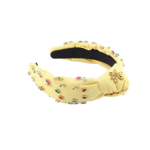 Damen-Haarband mit eingelegter Skala, Strass, Kristall, Blume, Mittelknoten, Handband, Party-Haarband, 8 von Hndudnff