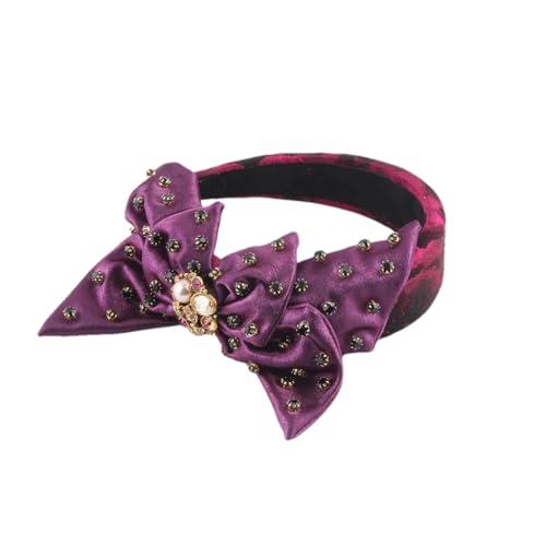 Damen-Haarreifen aus Velours, mit Strasssteinen, für Party, Hochzeit, 2 Stück von Hndudnff