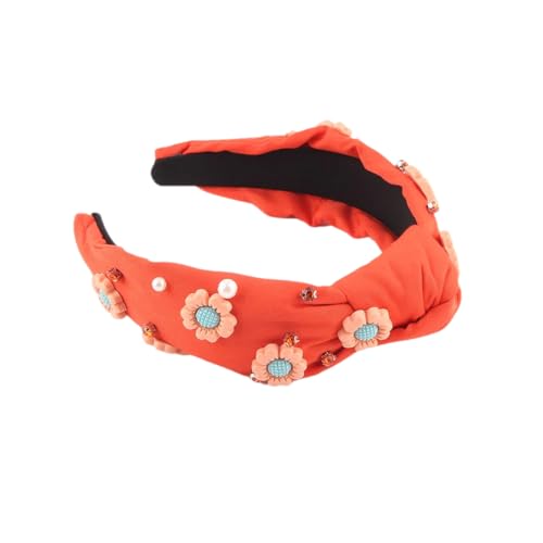 Damen Kristall-Haarband, breit, Vintage-Stirnband, Kopfbedeckung, 3 von Hndudnff