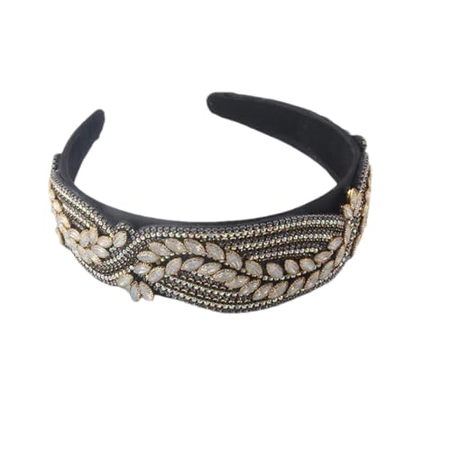 Damen Strass Kopfschmuck Kristall Geometrisches Stirnband Vintage Wave Hair Hoop 1 von Hndudnff