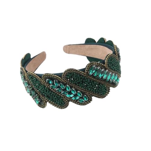 Damen Strass-Stirnband Vintage breite Krempe Stirnband formelle Perlen Haarband 1 von Hndudnff
