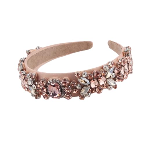 Damen mehrfarbiges Strass-Stirnband, Vintage-Stil, breites Stirnband, Weihnachts-Haarband 3 von Hndudnff