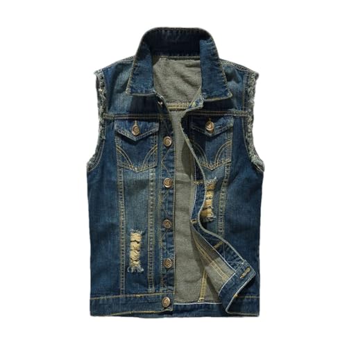 Hndudnff Ärmellose Jeansjacke für Herren, Jeansjacke mit Taschen, Übergröße, lässig, Jeans-Weste, 3, 5XL Hndudnff Ärmellose Jeansjacke für Herren, Jeansjacke mit Taschen, Übergröße, lässig, Jeans-Weste, 3, 5XL von Hndudnff