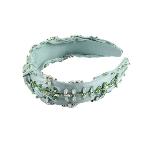 Hndudnff Damen-Haarband mit Kristallschleife, Bohemian-Stil, Vintage-Stirnband, Hochzeits-Kopfbedeckung, 1 von Hndudnff