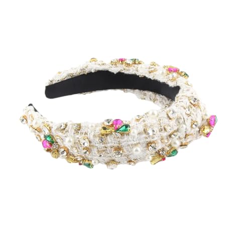 Hndudnff Damen-Haarband mit Perlenstickerei, Hochzeit, Weihnachten, Vintage, lässig, 4 von Hndudnff