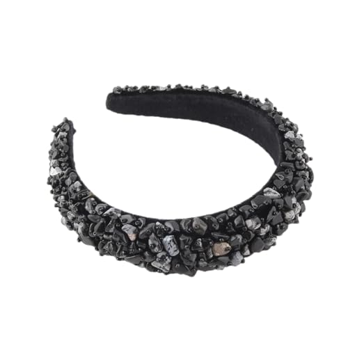 Hndudnff Damen-Haarband mit Strasssteinen, Vintage-Stil, Bohemian-Stil, Hochzeit, formelles Haarband, 2 Schwarz Hndudnff Damen-Haarband mit Strasssteinen, Vintage-Stil, Bohemian-Stil, Hochzeit, formelles Haarband, 2 Schwarz von Hndudnff
