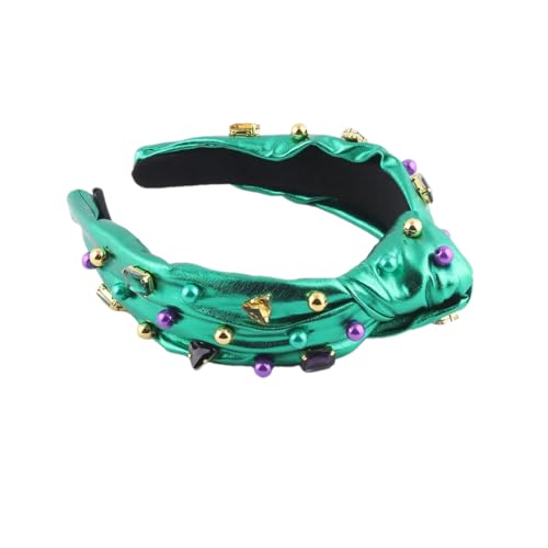 Hndudnff Damen-Haarband mit Strasssteinen, Vintage-Stil, mit Perlen, lässiges Haarband 1 von Hndudnff