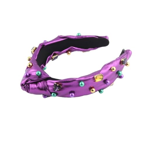 Hndudnff Damen-Haarband mit Strasssteinen, Vintage-Stil, mit Perlen, lässiges Haarband 2 von Hndudnff