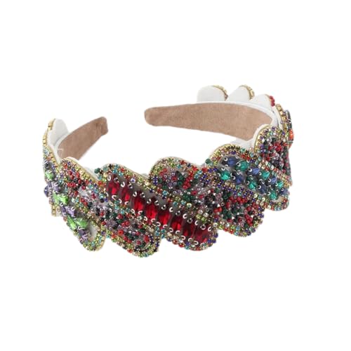 Hndudnff Damen Strass-Stirnband Vintage breite Krempe Stirnband formelle Perlen Haarband 2 von Hndudnff