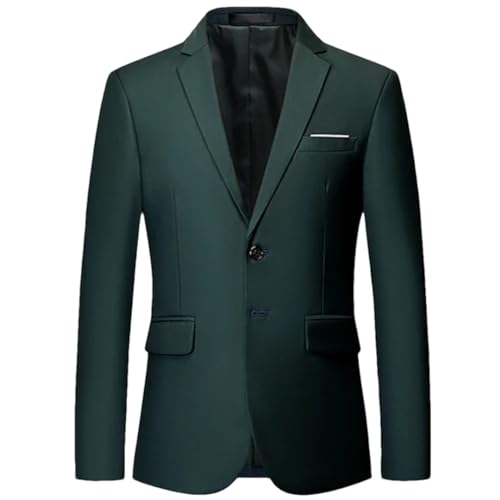 Hndudnff Herren-Blazer, einfarbig, schmal, für Business, Bankett, Hochzeit, dunkel, EN8, XXXL von Hndudnff