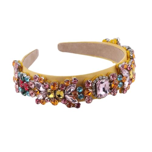 Hndudnff Mehrfarbiges Strass-Stirnband für Damen, Vintage-Stil, breites Stirnband, Weihnachts-Haarband 1 von Hndudnff