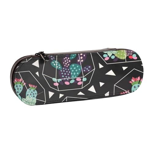 Hnnkloy Federmäppchen aus Leder zur Aufbewahrung von Schreibwaren, Sukkulenten und Kakteen von Hnnkloy