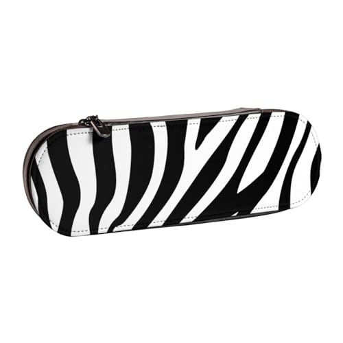 Hnnkloy Federmäppchen aus Leder zur Aufbewahrung von Schreibwaren, Zebrastreifen-Design von Hnnkloy