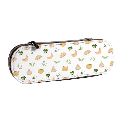 Hnnkloy Federmäppchen aus Leder zur Aufbewahrung von Schreibwaren, mit handgezeichnetem Lavendelmotiv von Hnnkloy