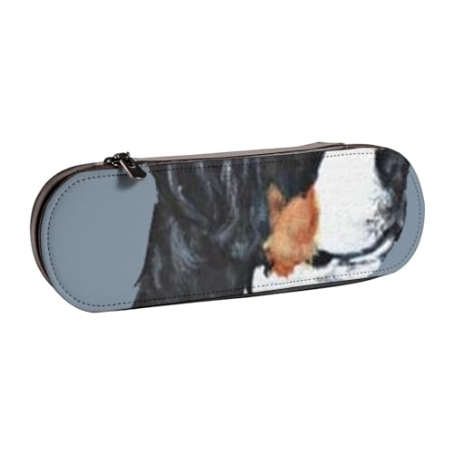 Hnnkloy Federmäppchen aus Leder zur Aufbewahrung von Schreibwaren,Berner Sennenhund von Hnnkloy