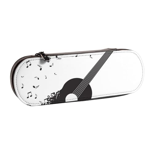 Hnnkloy Leder-Federmäppchen-Organizer für die Aufbewahrung von Schreibwaren, Akustikgitarre von Hnnkloy