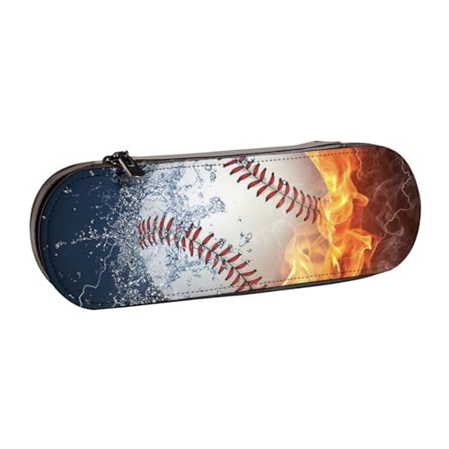 Hnnkloy Leder-Federmäppchen-Organizer für die Aufbewahrung von Schreibwaren, Baseball von Hnnkloy