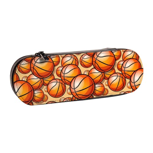 Hnnkloy Leder-Federmäppchen-Organizer für die Aufbewahrung von Schreibwaren, Basketball von Hnnkloy