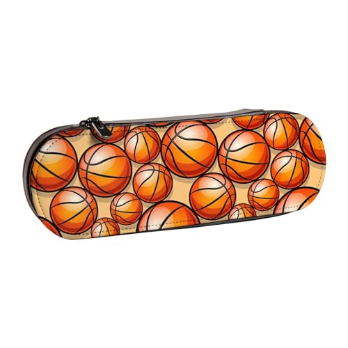 Hnnkloy Leder-Federmäppchen-Organizer für die Aufbewahrung von Schreibwaren, Basketball von Hnnkloy