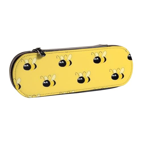 Hnnkloy Leder-Federmäppchen-Organizer für die Aufbewahrung von Schreibwaren, Bienen von Hnnkloy