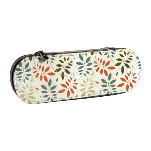 Hnnkloy Leder-Federmäppchen-Organizer für die Aufbewahrung von Schreibwaren, Blätter von Hnnkloy