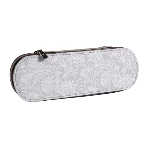 Hnnkloy Leder-Federmäppchen-Organizer für die Aufbewahrung von Schreibwaren, Blumenmuster von Hnnkloy