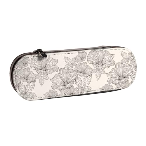 Hnnkloy Leder-Federmäppchen-Organizer für die Aufbewahrung von Schreibwaren, Blumenmuster von Hnnkloy