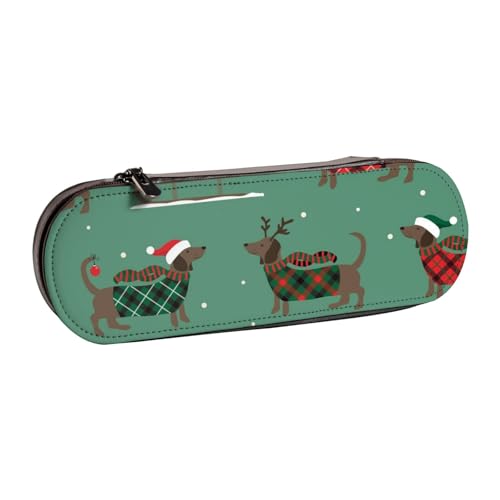 Hnnkloy Leder-Federmäppchen-Organizer für die Aufbewahrung von Schreibwaren, Dackel von Hnnkloy