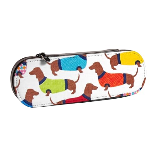 Hnnkloy Leder-Federmäppchen-Organizer für die Aufbewahrung von Schreibwaren, Dackel von Hnnkloy